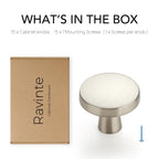 Ravinte 15 Pack Solid Single Hole Kitchen Round Cabinet Knobs Brushed Nickel Pulls Drawer Knobs Kitchen Cabinet Hardware Handles