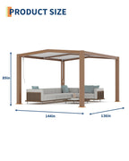 Peak Roof Louvered Pergola 11 ft x 13 ft, Outdoor Aluminum Pergola