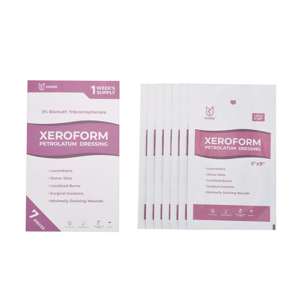 JUSORE Xeroform Petrolatum Dressing - FSA-HSA, 5"x9" Medical Non Stick