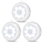 Reoshine Motion Sensor Light Indoor, LED Night Light Closet Lights, Under Cabinet Lights, AA Battery Operated Stick on Wireless Puck Lights for Wall, Step, Stair, Dimmable (3 Pack)
