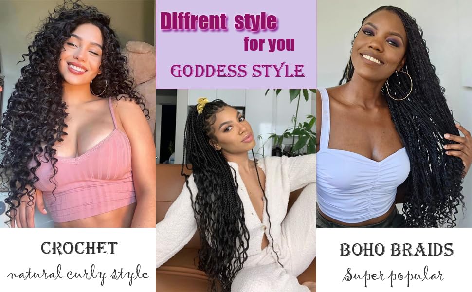 3packs 30 Inch Soft Curly Braiding Hair,Ocean Wave Crochet Hair for Black Women,Deep Wave Braiding Hair for Boho Braids (350#, 30 inch (pack of 3))