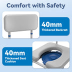 Loyoda Drop Arm Bedside Commode, Commode with Padded Seat and Backrest, 500lbs Capacity, 5.81QT Removable Bucket, Adjustable Height Portable Toilet for Adults, Gray