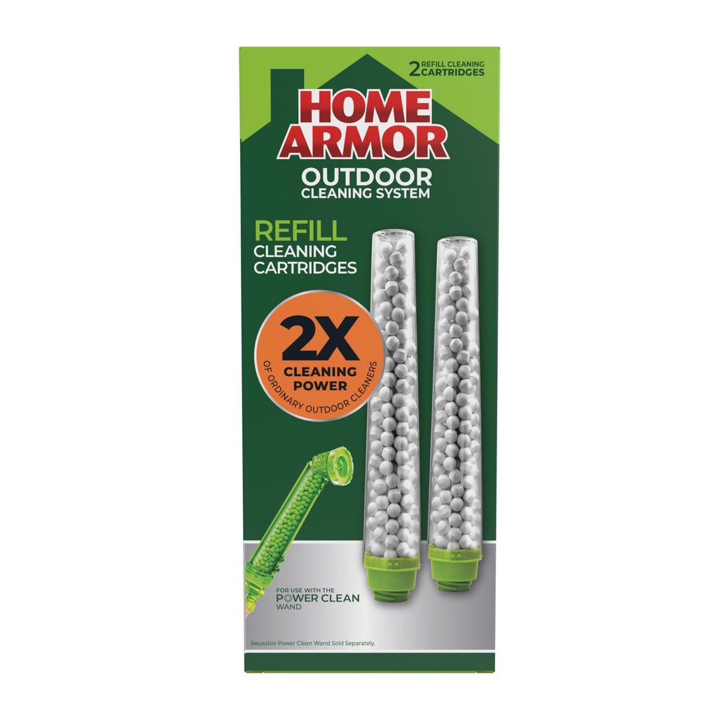 Home Armor Refill Cleaning Cartridge, 2 Pack, For Use with the Power Clean Wand, 2X Cleaning Power of Ordinary Outdoor Cleaners, Single Use Cartridge