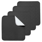 Waterproof Chair Pads for Incontinence, 4 Pack Reusable Seat Protector Pads 22" x 21", Washable Chair Protector Seat Cover, Non-Slip Absorbent Incontinence Pad for Bed, Wheelchair, Kid & Pet - Black