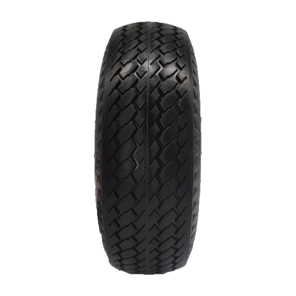 Flat Free 4.10/3.50-4 Tire with 3/4 & 5/8 Axle Bore, 3.5” Center Hub 10 inch Solid Tire Replacement for Hand Truck/Wagon/Garden Cart/Wheelbarrow/Dolly(Set of 2)
