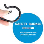 FSAH 12 PCS Q-Hanger Hooks with Safety Buckle, Windproof Screw Hooks