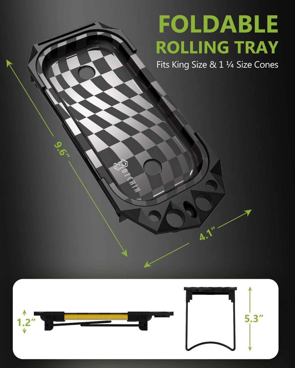 OZCHIN Foldable Metal Tray Set, Stylish Tray with Cleaning Brush & Scoop Card, Portable Space-Saving Organizer for Home or Travel, Great