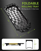OZCHIN Foldable Metal Tray Set, Stylish Tray with Cleaning Brush & Scoop Card, Portable Space-Saving Organizer for Home or Travel, Great