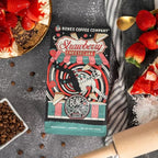 Bones Coffee Company Strawberry Cheesecake Flavored Coffee Beans, Ground Bean Coffee Medium Roast Low Acid, Strawberry Cheesecake Flavor (12 oz)
