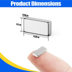 FINDMAG 200Pcs Neodymium Bar Magnets, Rare Earth Magnetic Bar, Magnets Bar for Fridge, Locker, Whiteboard, Science, Tool Storage – 10x5x2mm (Silver)