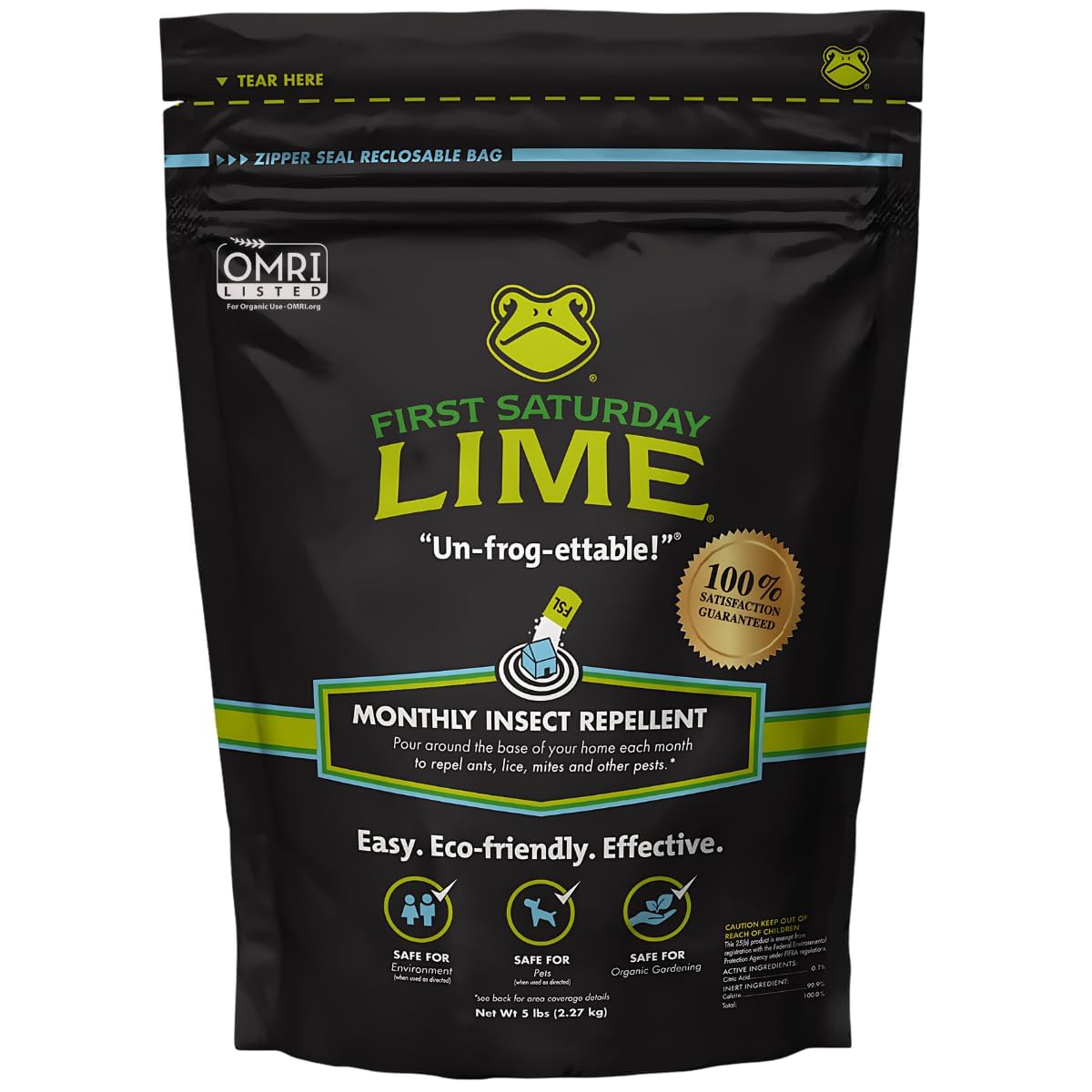 First Saturday Lime Insect Deterrent 5LB | Natural Repellent for Outdoors