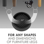 Non Slip Furniture Pads, 2.5” Round Rubber Caster Cups, 12 Pcs Furniture Coasters, Anti-Slip Gripper, Anti Slide Furnitures Feet Floor Protectors for Bed Couch Stoppers - Black
