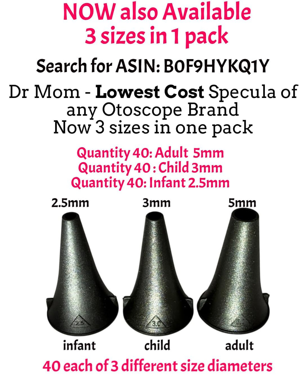4th Generation Doctor Mom LED Pocket Pro Otoscope with Both Adult and Pediatric Disposable Specula Tips, Battery, and Protective Hard Plastic Case