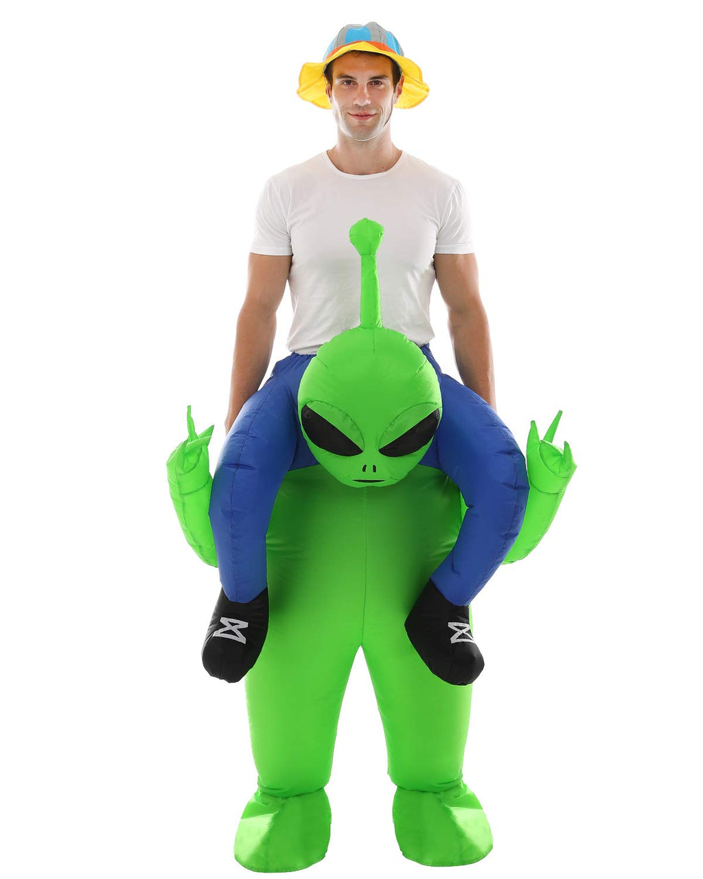 Inflatable Alien Costume Funny Halloween Ride-On Blow Up Costume for Adult