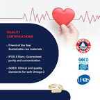 Meaquor 1000 Omega 3 Fish Oil Capsules IFOS Certified - Omega3 1000mg Supplement with EPA and DHA - No Aftertaste (60 Softgel Caps)