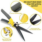 JARDINEER Sharp Grass Shears, Grass Clippers Handheld, Manual Grass Cutter Edging Shears for Lawn Garden