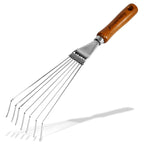 Japanese Hand Rake Garden Tool - Japanese Steel with Wood Handle - Small Rake for Leaves, Handheld Garden Cleaning Tool - Made in Japan