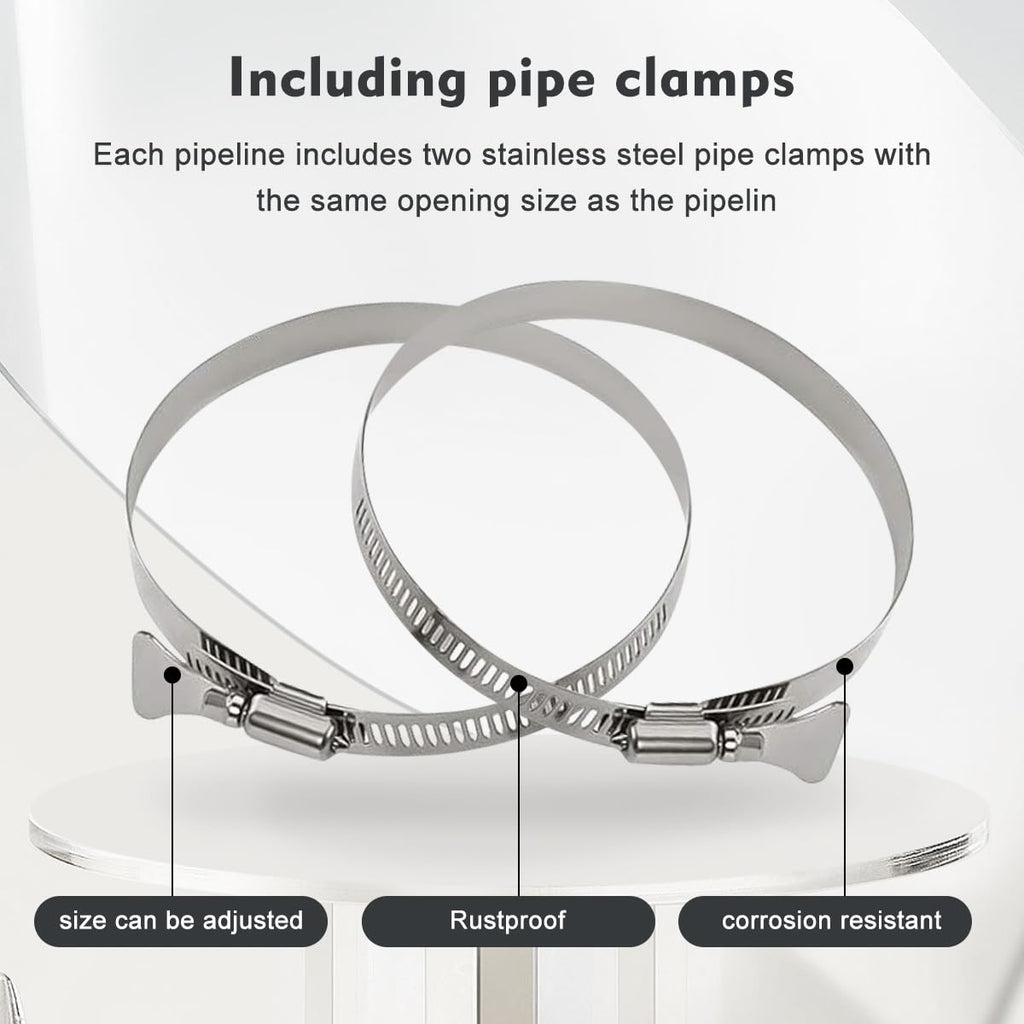 4-Inch Dryer Vent Hose 10FT, Flexible Aluminum Duct with 2 Clamps, Heavy-Duty Four Layer Protection for HVAC Ventilation and Exhaust
