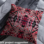 Feelyou Tie Dye Fabric by The Yard, Boho Trippy Swirl Upholstery Fabric for Chairs Sofa Couch, Bohemian Gypsy Hippie Tie Dye Outdoor Fabric Waterproof, 3 Yards, Red Black
