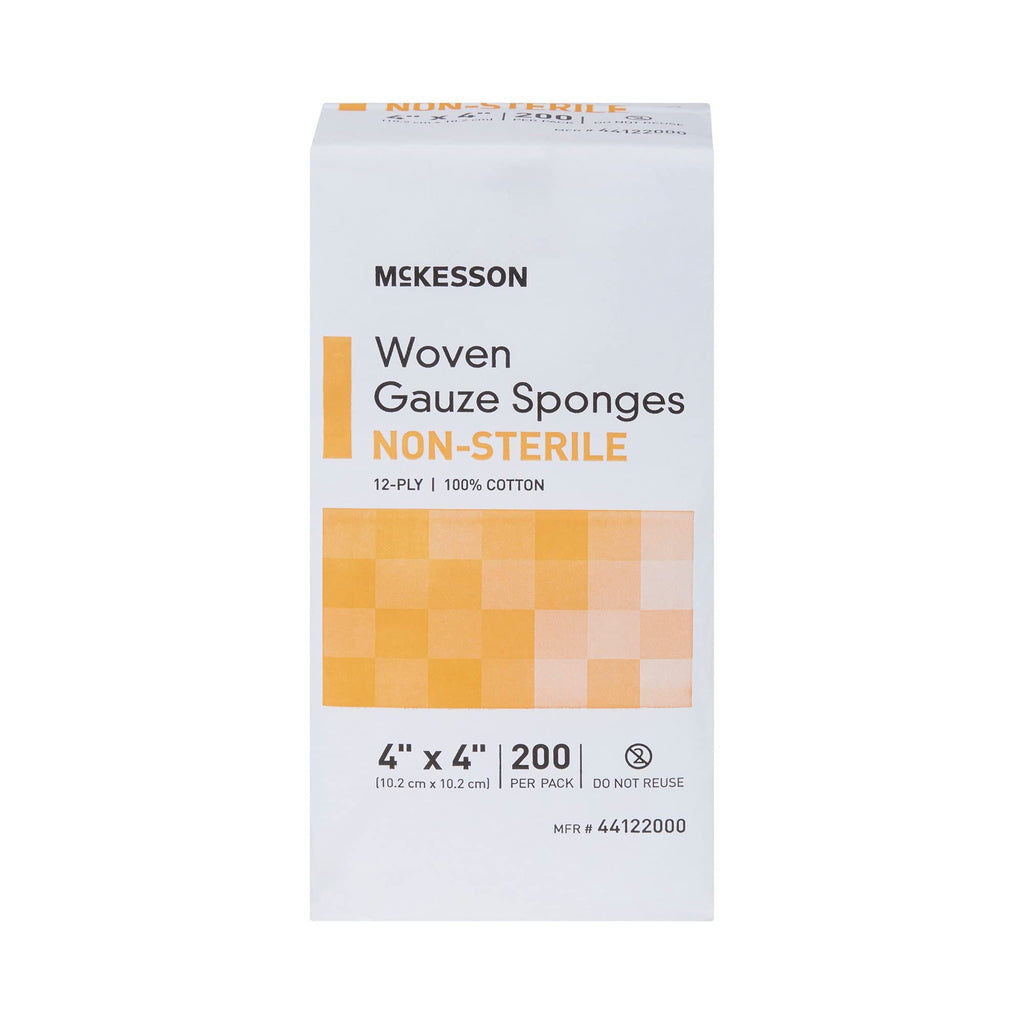 McKesson Non-Sterile Woven Gauze Pads, 4 x 4 in, 2000 ct