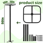 Yohsnor 2PCS 50" Metal Dragon Fruit Trellis,Durable Vertical Garden Support