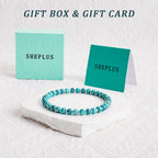 Sheplus 925 Sterling Silver Genuine Turquoise Beaded Bracelet for Women