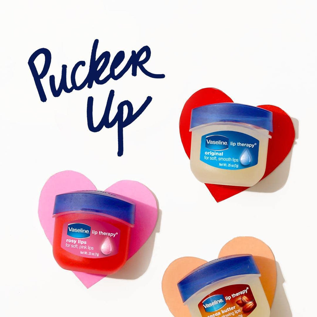 Vaseline Lip Therapy Original + Vitamin E, Mini 2-Packs (6 Jars) – Fragrance-Free Lip Balm, Moisturizer for Soft, Smooth & Glossy Lips, 0.25 Oz Ea