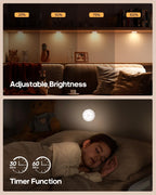 Puck Lights with Remote, Rechargeable White&13 RGB Colors Tap Lights, 6Pack
