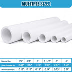 6 Pcs 1-1/2 Inch PVC Pipe 17" Long White Sch40 Industrial PVC Pipes, Greenhouse, Garden, Workshop, Farm, Furniture Grade for Home