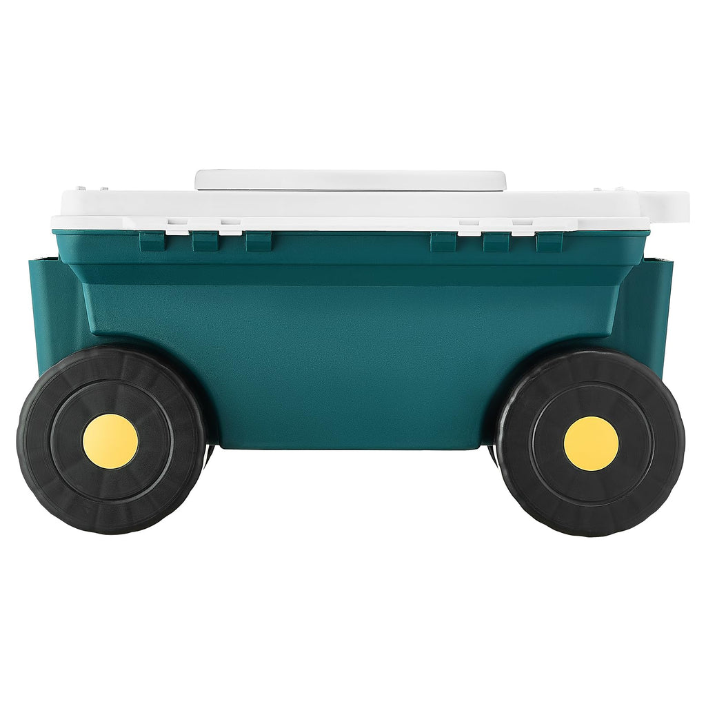 VEVOR Small Garden Seat, 2 in 1 Rolling Garden Cart with Storage Bin, Supports up to 227 lbs, Compact Outdoor Garden Scooter with Handle, Garden Stool for Yard Weeding Planting