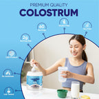 Vitamatic Bovine Colostrum Powder - 50% Highest IgG -120 Gram - Supplement for Gut Health, Hair Growth, Beauty, Muscle Recovery, & Immune Support - Easy to Mix - Unflavored - 60 Servings