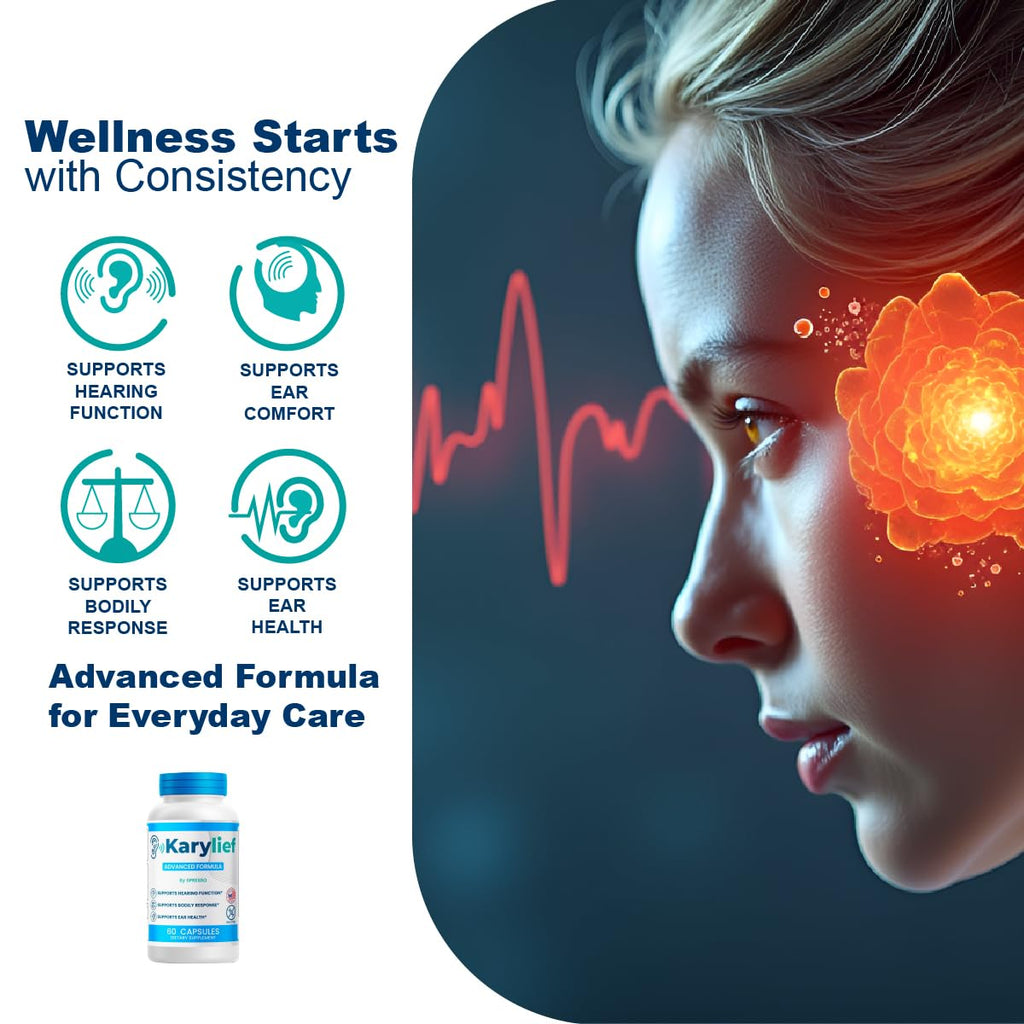 (2 Pack) Karylief Capsules, Official Tinnitus & Ear Health Advanced Support Supplement with Premium Ingredients, All Natural Karilief for Ringing Ears, Clarity & Overall Wellness (120 Capsules)