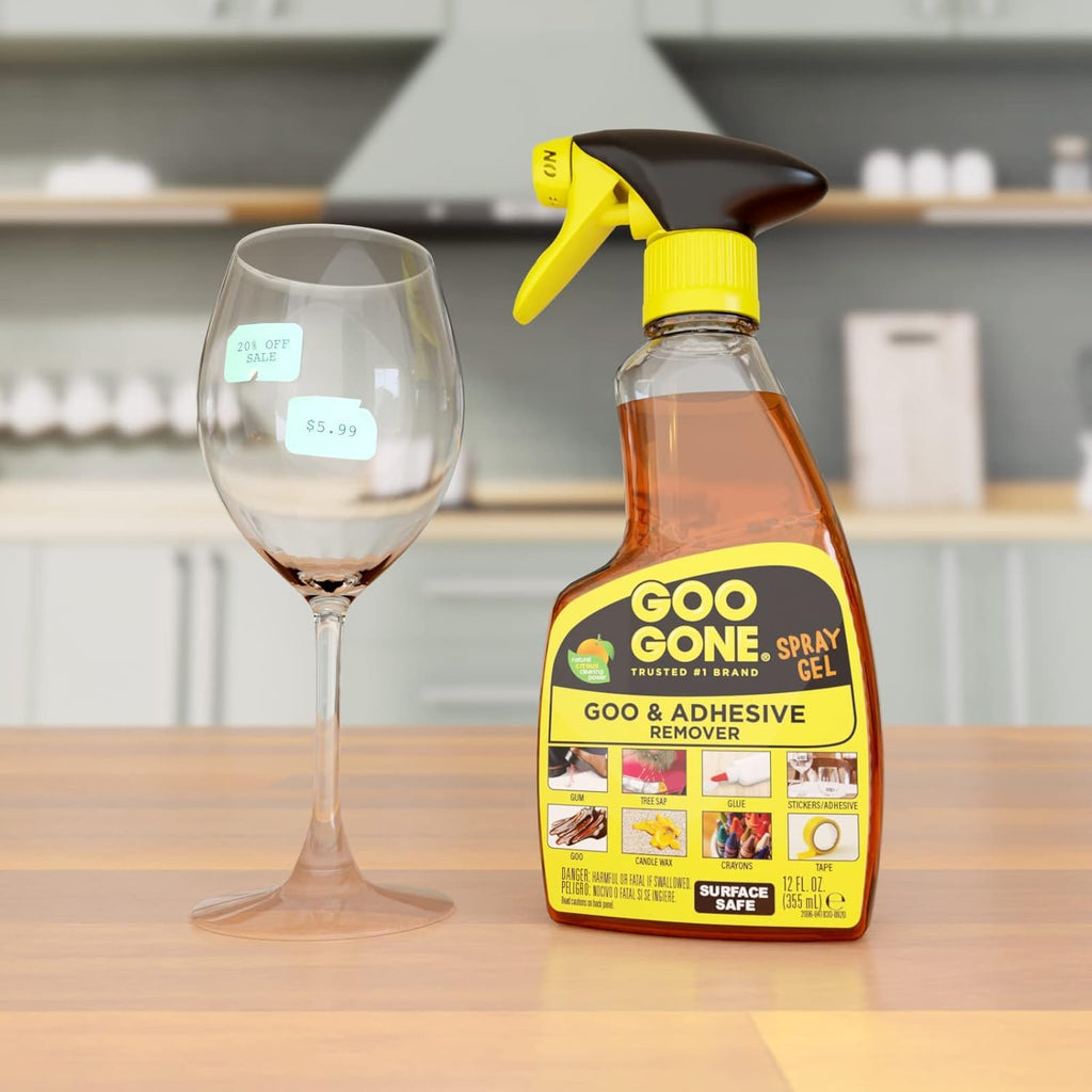 Goo Gone Adhesive Remover Spray Gel 12 Oz with Scraper, Surface Safe