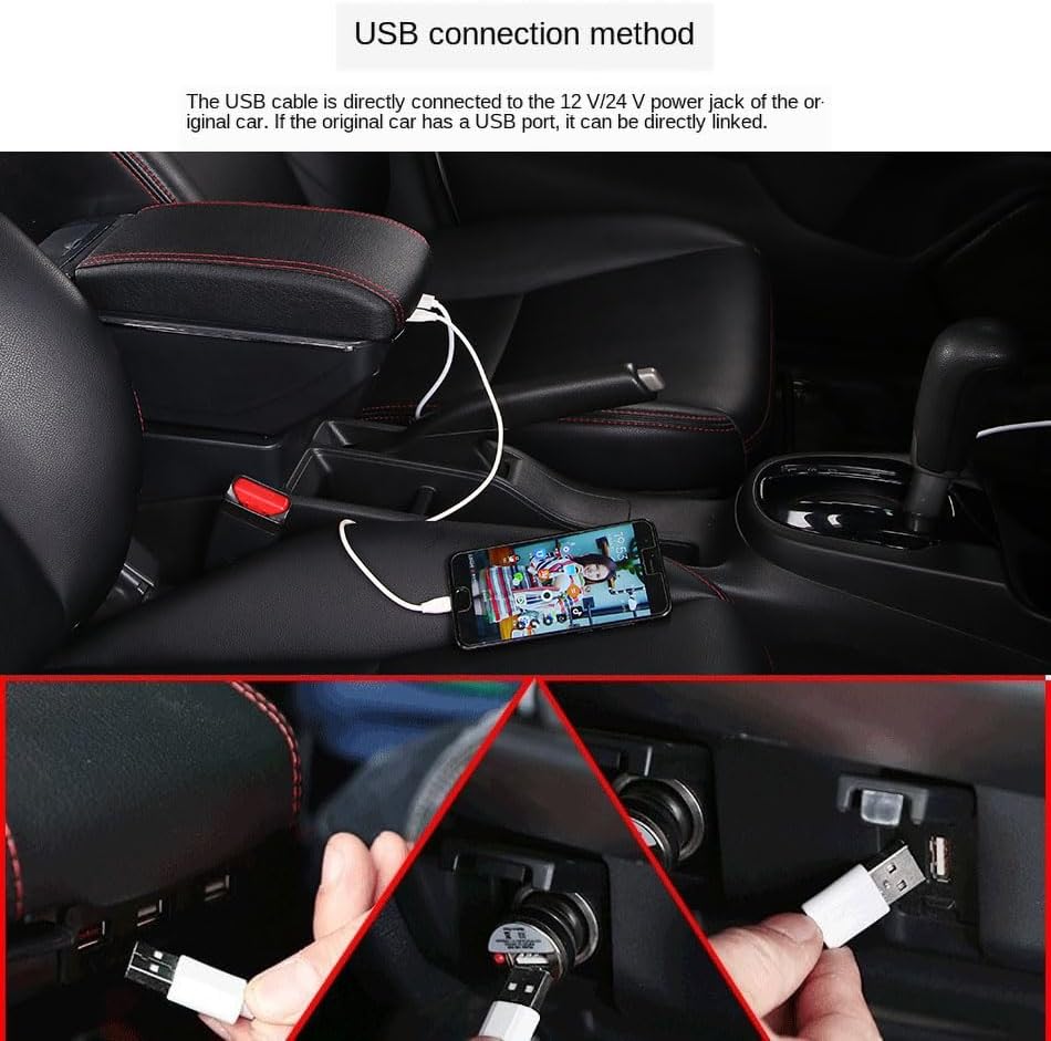 OQHAIR Armrest Box Armrest Box Leather Arm Rest Center Console Storage USB Car Accessory For VW For Vento For Polo V 2009-2020