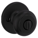 Kwikset Cove Entry Door Knob with Lock and Key, Secure Keyed Handle Exterior Doorknob, Front Entrance and Bedroom, Matte Black, Pick Resistant SmartKey Rekey Security