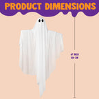 JOYIN Halloween Hanging Light up Ghost, 47" White Ghosts with Purple LED Light and Timer Halloween Hanging Decoration Waterproof for Front Yard Patio LawnGarden Party Decor Indoor Outdoor