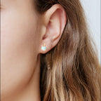 Rose Gold Plated Unicorn Earrings, 14K Hypoallergenic Earrings for Kids ARSKRO S925 Sterling Silver Post Cute Tiny Small Fire Opal Stud Jewelry Gifts for Little Teen Girl Sensitive Ears