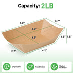 Sowinvent Disposable Kraft Paper Food Trays 4lb 200 Count, Oil Leak Proof Paper Food Boats & Hot Dog Trays, Disposable Serving Boats for Gameday, BBQ, Party, Burgers, Tacos, Fries