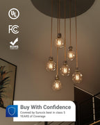 Sunco 10 Pack G25 Globe Light Bulbs LED Edison Vanity Light Bulbs, CRI90, 2700K Soft White, Dimmable, 5W=60W, Clear Vintage Filament Globe, 500 Lumens, E26 Base, Indoor Outdoor, UL