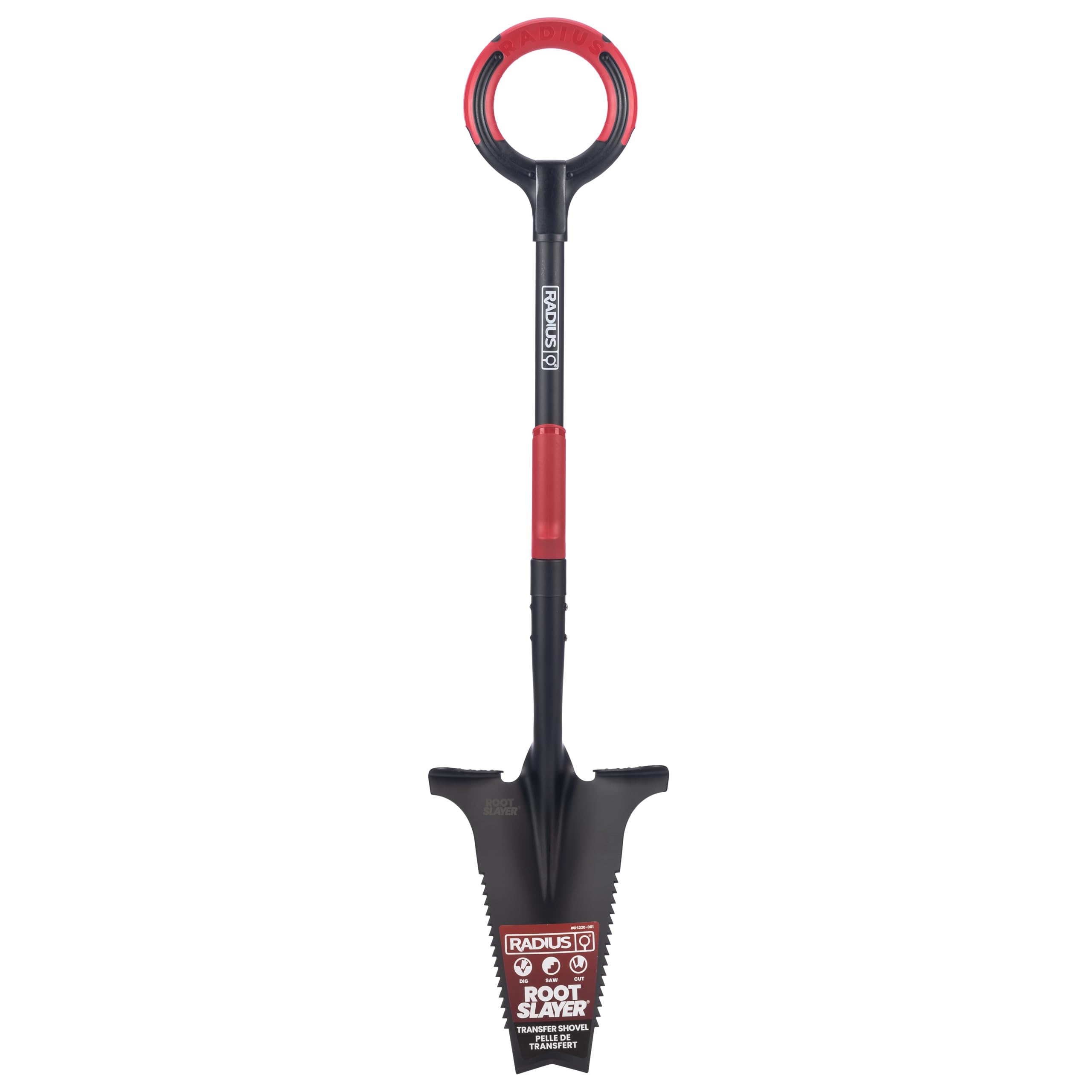 Root Slayer RS220 Heavy Duty Garden Shovel, Serrated Blade, Black