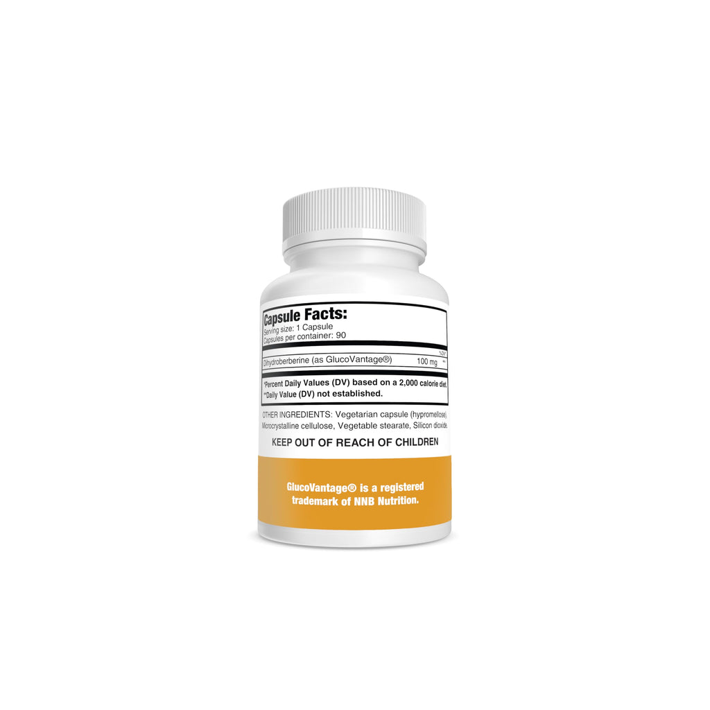 Pure Nootropics - Dihydroberberine Supplement (GlucoVantage) 100 mg, 90 Capsules | Super Berberine