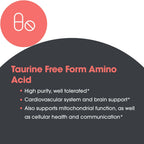 Allergy Research Group ARG Taurine 500 mg - Free Form Amino Acid Supplement - Heart & Electrolyte Support - Cellular Energy & Nervous System - Hypoallergenic - 100 Servings - 100 Capsules