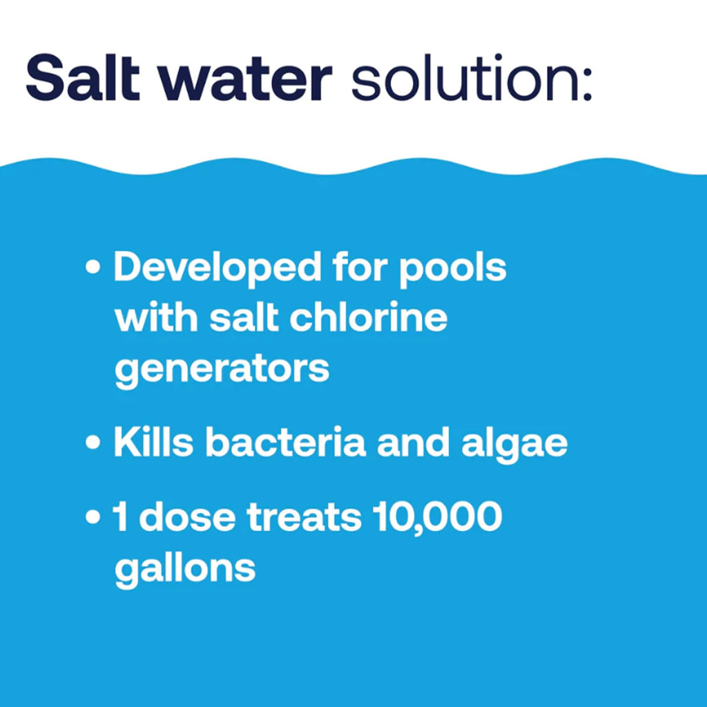 HTH 52047 Swimming Pool Care Salt Shock, Stabilized Chlorinator, 1 dose Treats 10000 gallons, 5x12oz Packets