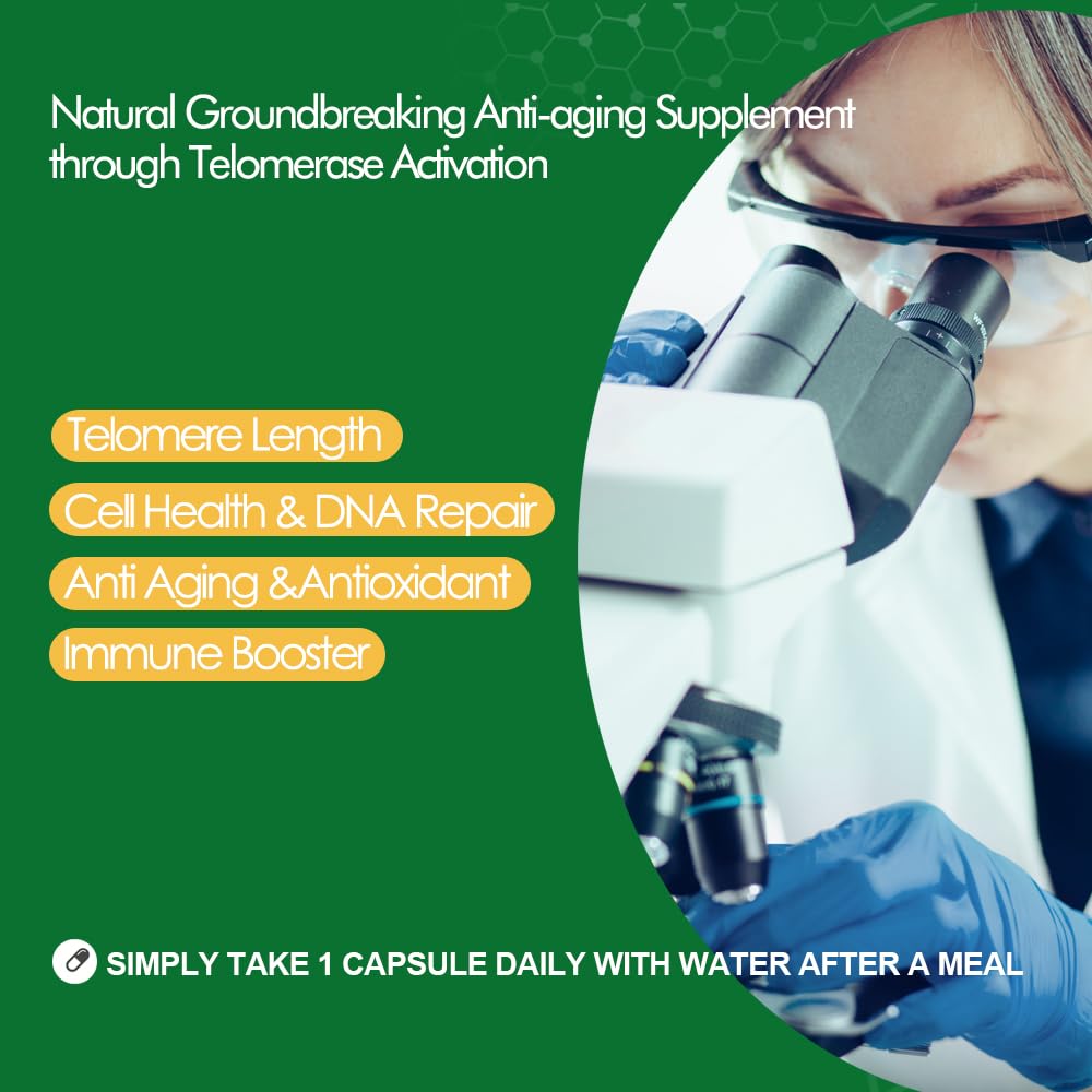 CAW Nano Cycloastragenol 10Mg | Telomerase Activation Anti-Aging | Cell Rejuvenation Immunity Boost | 30 Enteric-Coated Vegetarian Capsules (1 Bottle)