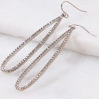 Silver Tone Long Earrings for Women, Large CZ Faux Diamond Teardrop Dangles