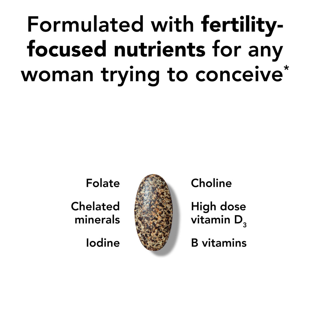 Theralogix TheraNatal Core Preconception Vitamin Supplement - 90-Day Supply - Prenatal Vitamins & Fertility Supplement for Women with Folate, Vitamin D3, Choline & More* - NSF Certified - 90 Tablets