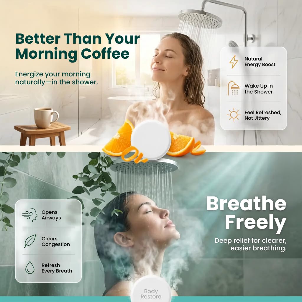 BodyRestore Shower Steamers Aromatherapy, Gifts for Women, Bloom 6 Pack
