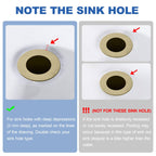 PerPaiMe Universal Bathroom Sink Stopper - Pop Up Sink Drain Stopper, Push Button Flixfilter Sink Drain Stopper Replacement, Wash Basin Drain Filter Plug Anti-Clogging Basket, Brushed Gold