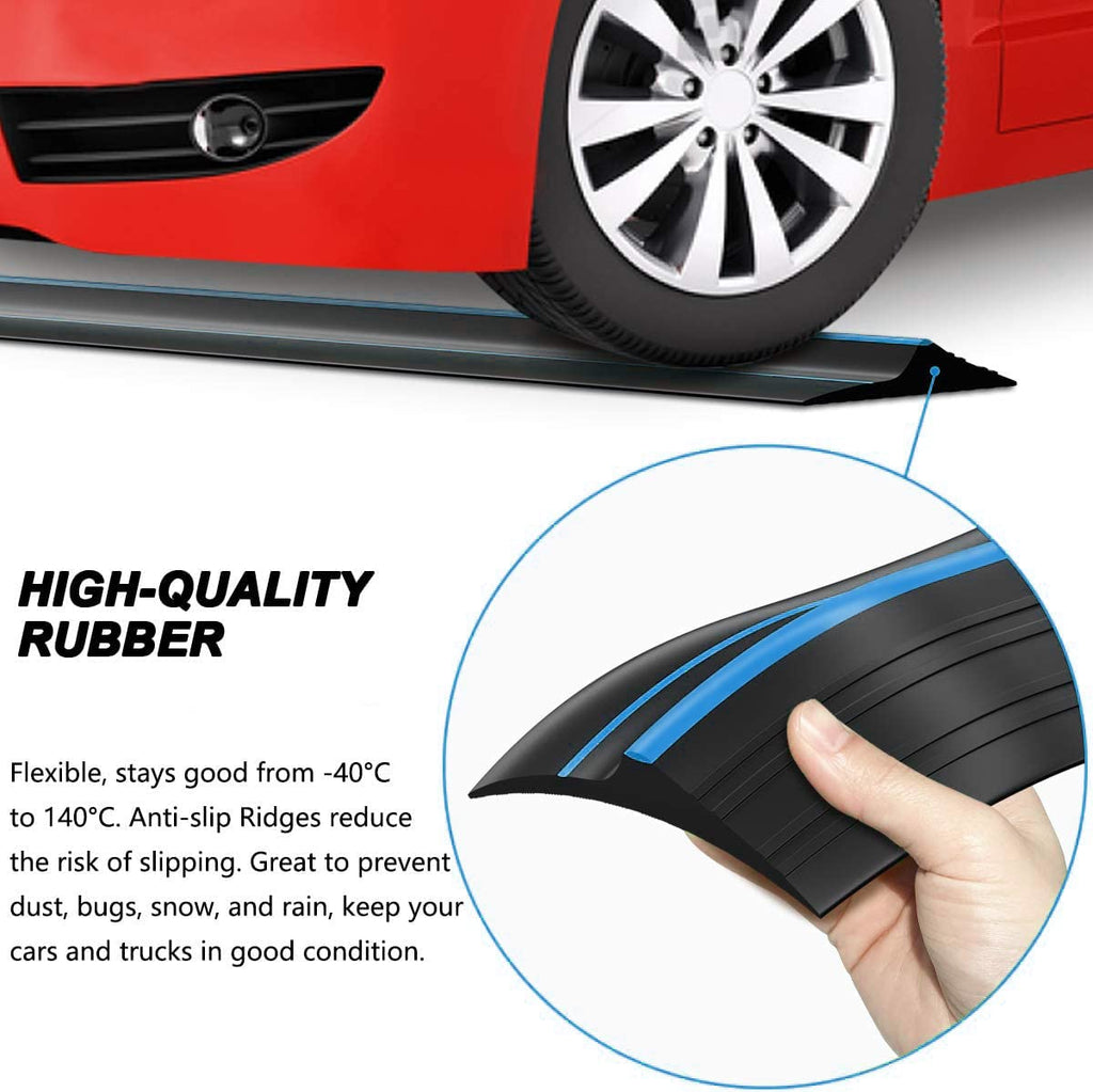 Jin&Bao Universal Garage Door Threshold Seal Strip 16FT Kit, Bottom Waterproof Rubber Weather Stripping Replacement (Blue,1 Adhesive)