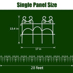 ARIFARO Decorative Garden Fence, 10 Pack, 14 ft Metal Flower Bed Border Fence, Small Fence for Garden Edging, No Dig Movable Panels for Lawn Patio Yard（13" H x 17" W ）